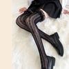 Women Sexy Lace Top Floral Rattan Fishnet Stockings Long Tube Mesh Over Knee Body Stockings Thigh High Hosiery Goth Long Socks