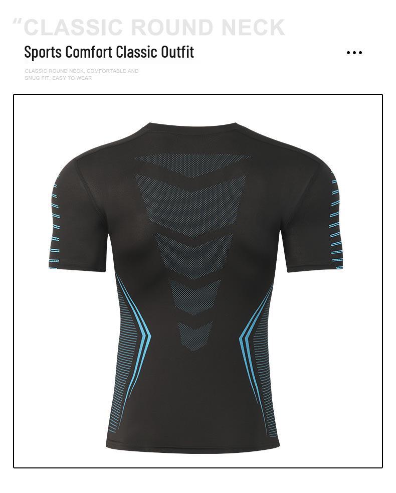 Men's Quick-Dry Athletic Tee - Breathable, Sweat-Wicking, Tight-Fit for Running and Fitness