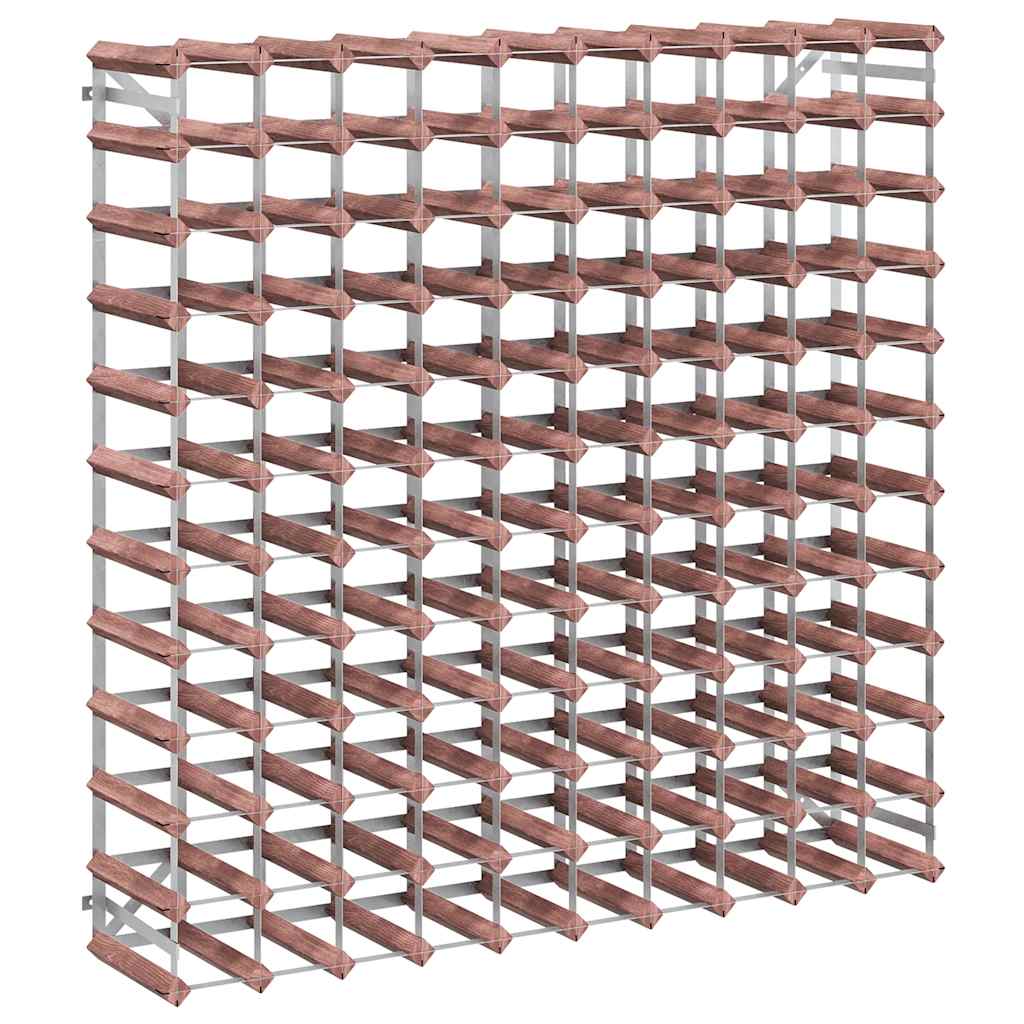 120 Bottle Wine Rack In Brown Solid Pine Wood
