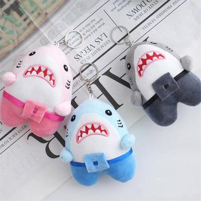 12Cm Shark Pendant Plush Toy Soft Doll  Animal Stuffed Toys Bag Hanging Decoration Keychain for Christmas Girl’s Gifts