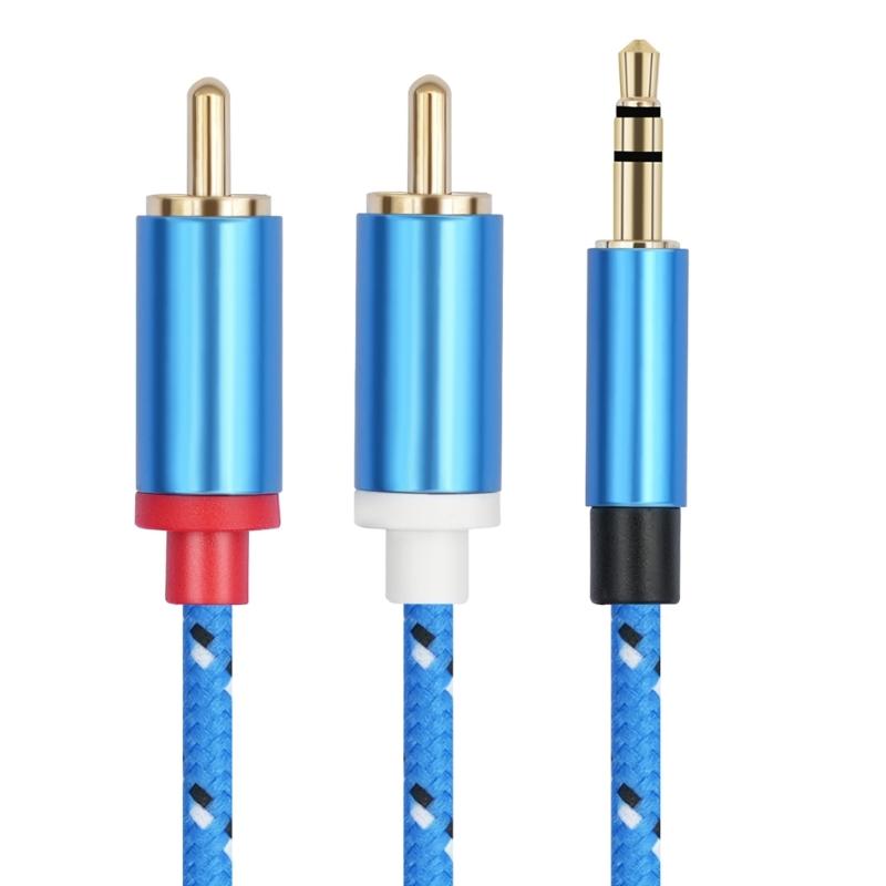 3.5mm to 2RCA Adapter Cord Stereo AUX Cable Line for Smartphones, MP3, Tablets, Speaker, Subwoofer, Home Theaters