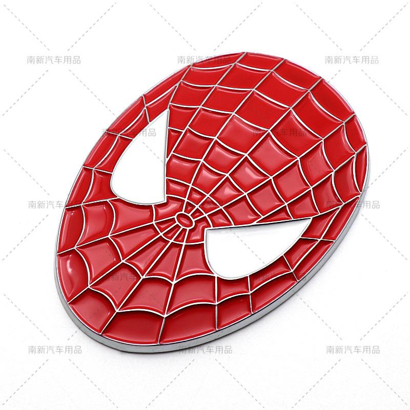 3D Metal Red Spider-Man Mask Emblem Universal Car Fender Trunk Cartoon Personalized Decor Badge красный