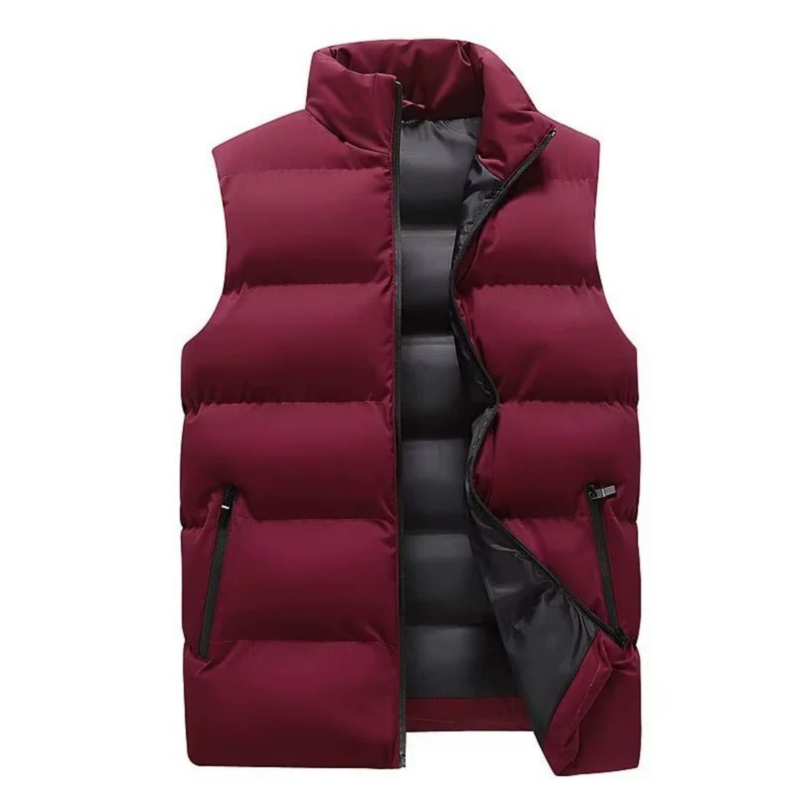 

Men s -color Casual Vest, Men s And Women s Zipper Stand-up Collar Thickened Warm Vest Jacket XL Кіновар