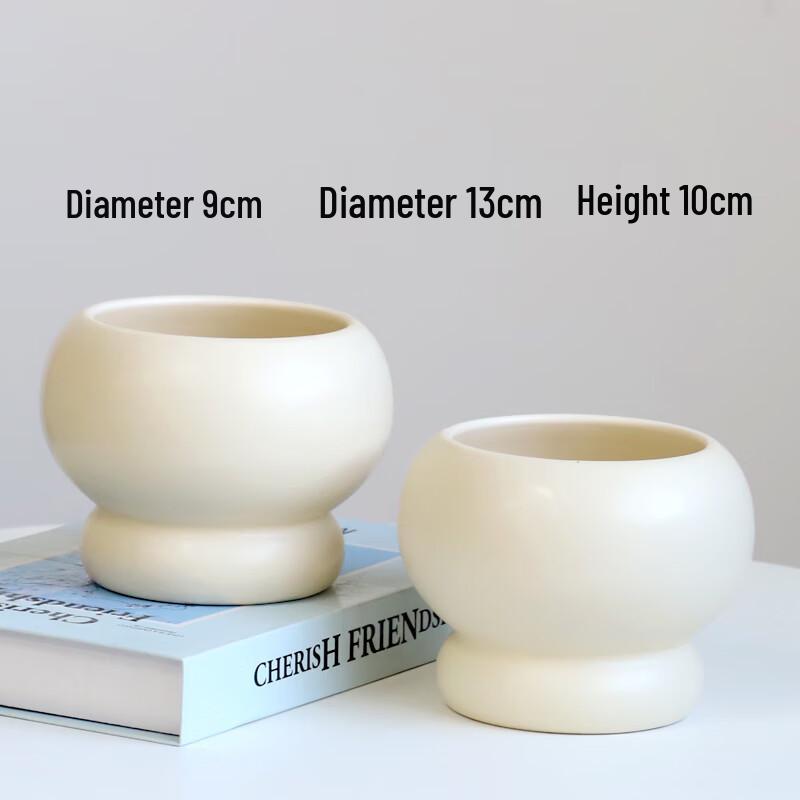 Nordic Minimalist Ceramic Bulb-Shaped Planter Pots (Set of 2)