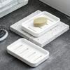 1pc Double-Layer Soap Dish with Drainage Holes - Durable Plastic Rectangular Soap Holder for Bathroom & Travel, Hygienic Drainage Design