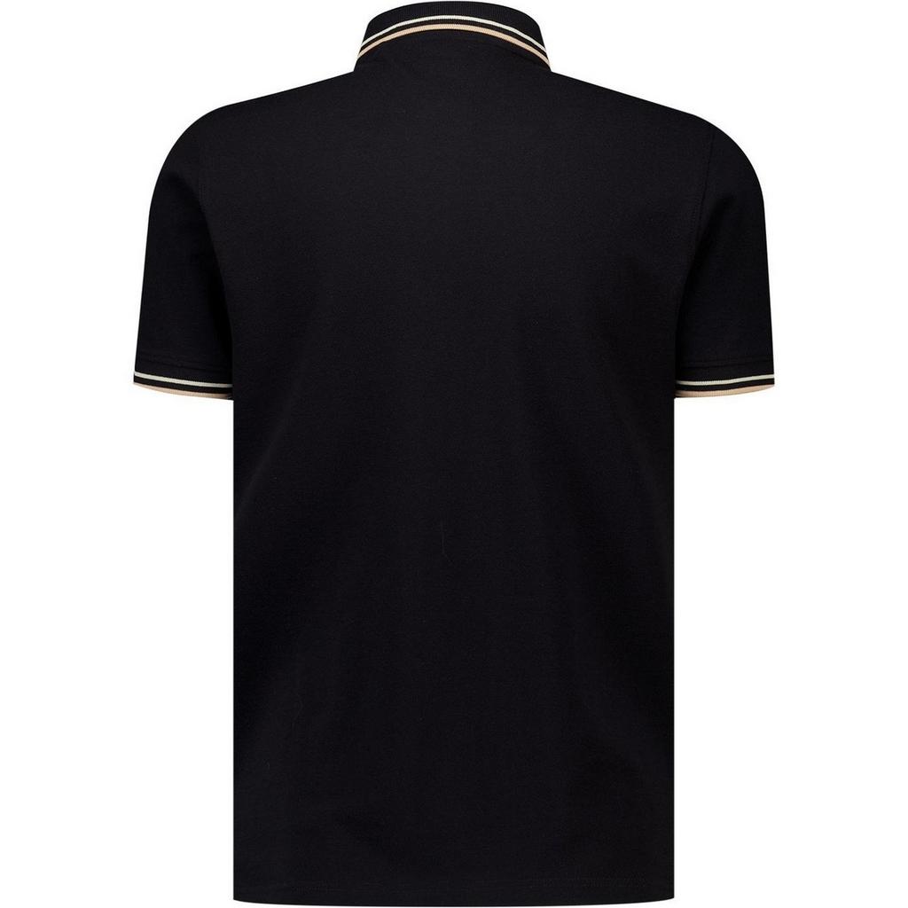 LAMBRETTA Mens Classic Yarn Dyed Stripe Logo Polo Shirt
