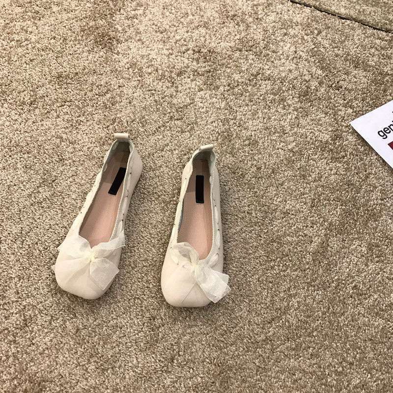 Beige Evening Wind Gentle Fairy Doudou Single Shoes Women's Shoes 2025 New Spring Mary Jane Flat Granny Shoes
