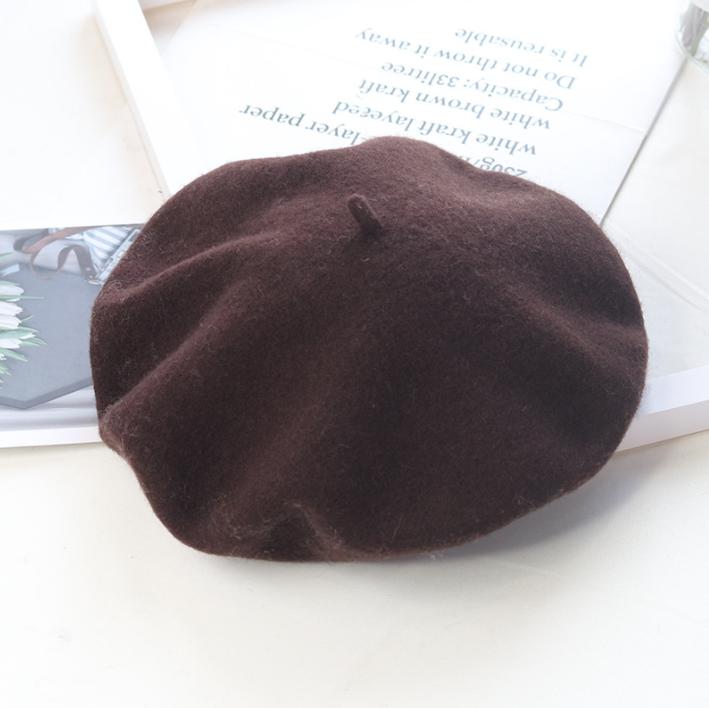 Dámský podzimní a zimní módní teplý vlněný pletený baret