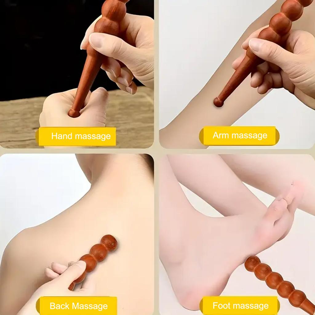 Wooden Manual Acupressure Stick Foot Hand Massage Wooden Stick for Face Neck Back Waist Massage
