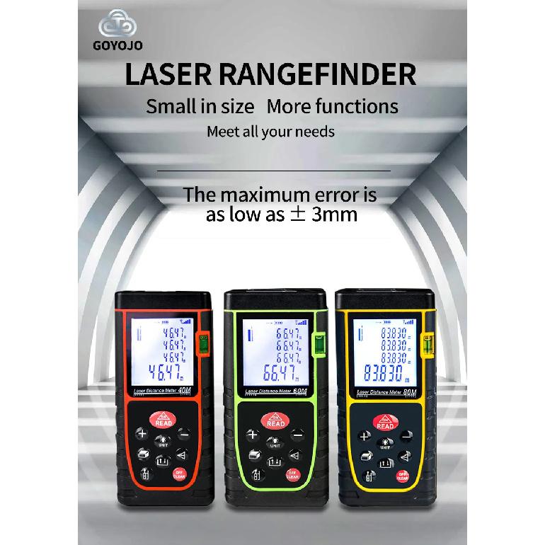 Laser Distance Meter 40M 60M 80M 100M  No Battery Rangefinder  Tape Range Finder Build Measure Device Ruler Test Tool
