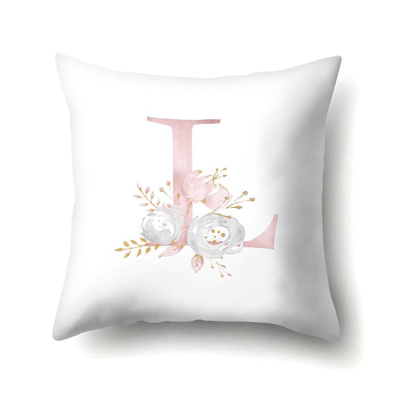 Polyester Pillowcase Automobile Decoration Home 26 English Letter Printing Pillowcase Waist Cushion Cover
