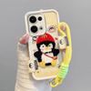 KEYSION Cartoon Cute Plush Embroidery Case for OPPO Reno13 5G with Lanyard Silicone Shockproof Phone Cover for OPPO Reno 13 Pro 5G