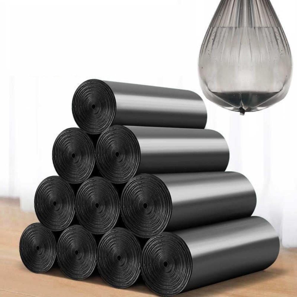 100pcs Flat-mouth Black Rubbish Bag Plastic Waste Bag Liner Bags Trash Bag  Bathroom