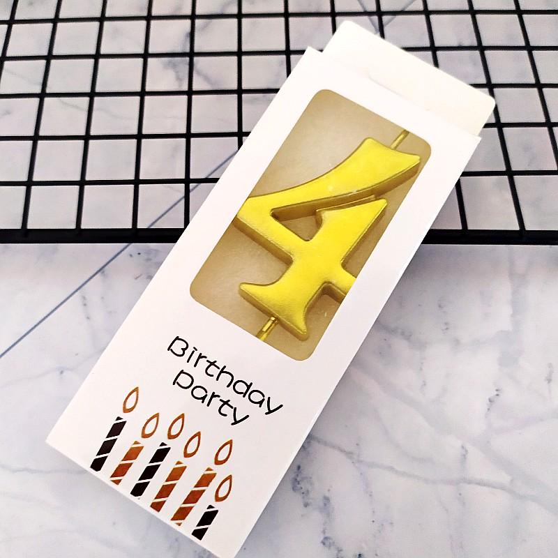 Gold Smokeless Number Candles for Baby's First Birthday Cake - Individual Pack, Creative Design