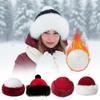 Red Winter Hat Fluffy Fur Panama Cap New Fisherman Hat Chrismas Gifts