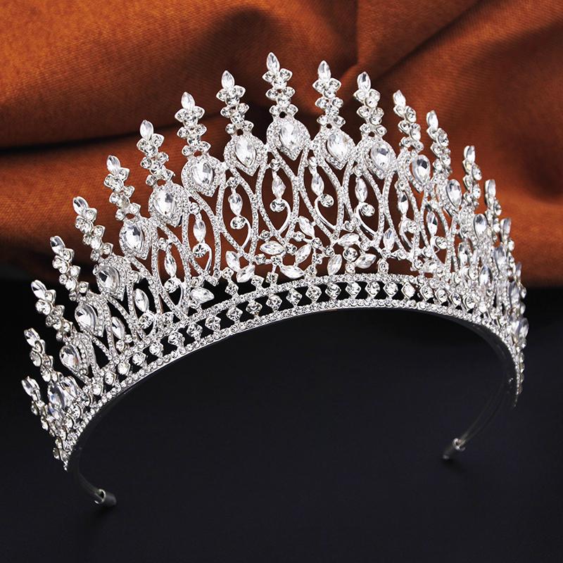 Royal Queen Crown Big Diadem Bride Tiaras and Crowns for Women Wedding Dress Crown Hair Zircon Princess Birthday Headdress