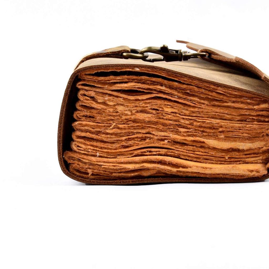 Vintage Deckle Leather Classic Charm Handmade Diary D-Lock Closure, Ruling Journal Secret Keeper for Ideal Writer 200 Pages for Gift for Men and Women