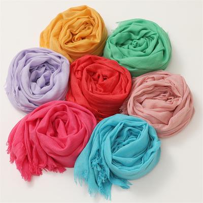 Foreign Trade Silk Scarf Cotton And Linen Headscarf Women'S Spring And Summer Solid Color Japanese And Korean Scarf Sun Protection Warm Shawl Hair