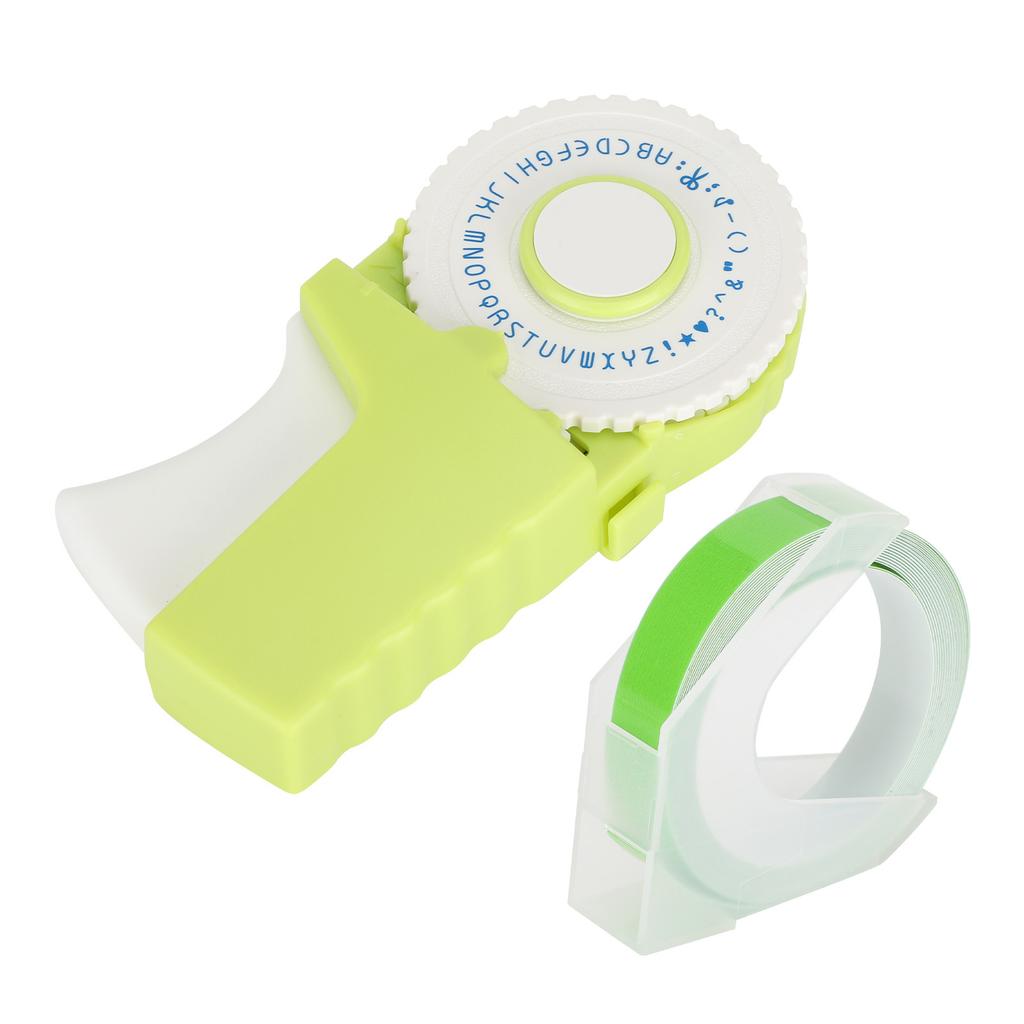 Embosser Manual Typewriter Handheld DIY Embossing Label Maker School Supplies Green