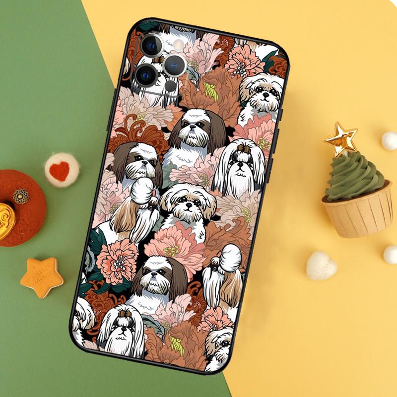 Cartoon Shih Tzu Dog Phone Case For iPhone 17 17Air 16 16E 15 14 13 12 11 Pro Max 12 13 Mini Shockproof Cover