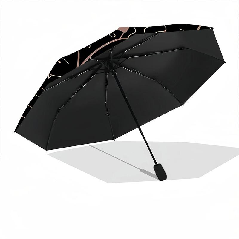 1pc Cat Pattern Fashionable Automatic Opening/Closing Folding Umbrella with 8 Bones, Windproof Portable, Daily Use107