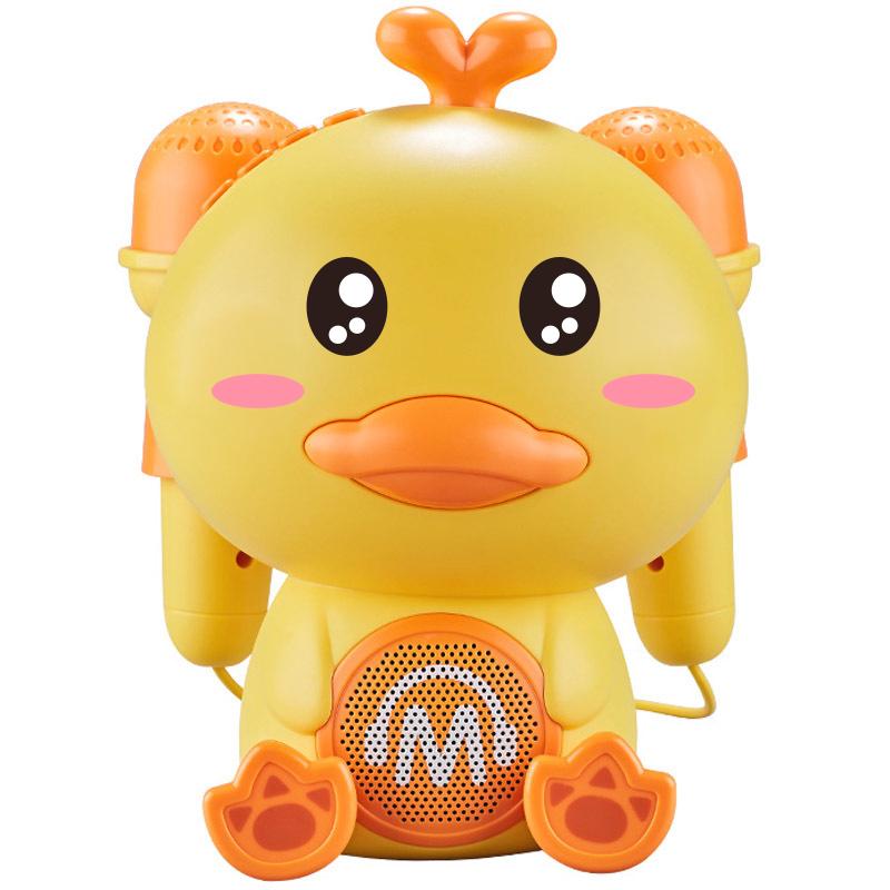 Anatra Carina che Canta Giocattoli Vocali Macchina Educativa Con Luci Altoparlante Cartoon Microfono Altoparlante Portatile Suono Regalo per Bambini Piccoli