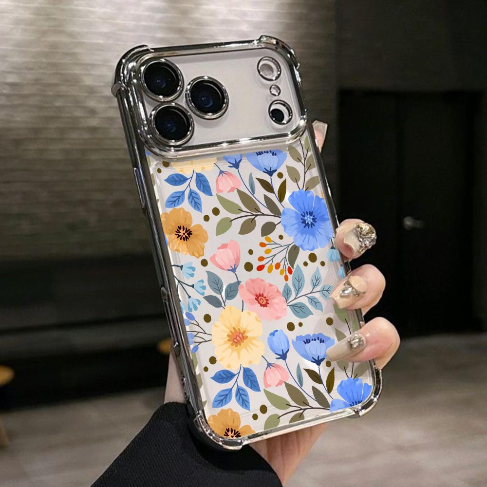 Fashion Flower Pattern Phone Case for Samsung Galaxy A57 A56 A55 A54 A53 A52 A37 A36 A16 A06 4G 5G Anti-drop Transparent Cover