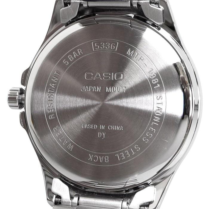 Casio MTP-1381D-1AV Men's Analog Quartz Watch, Silver/Black Metal Band