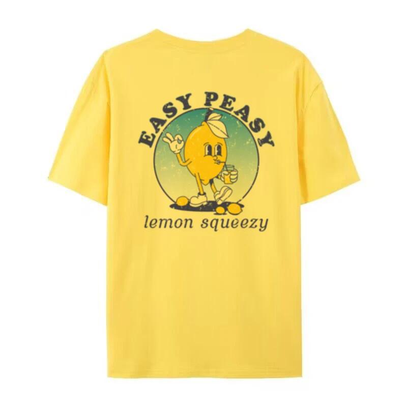 Easy Peasy Cartoon Lemon Printed TShirt Women Hippie Retro Funny T Shirt Summer Loose Cute Graphic Tees Unisex Vintage Clothes