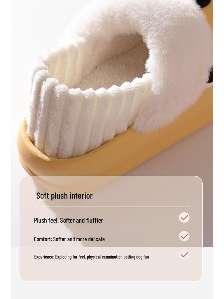 Cozy Winter Dog Slippers: Detachable, Versatile, Warm Cotton with EVA Sole - Cute & Dirt-Resistant for Outdoor Use
