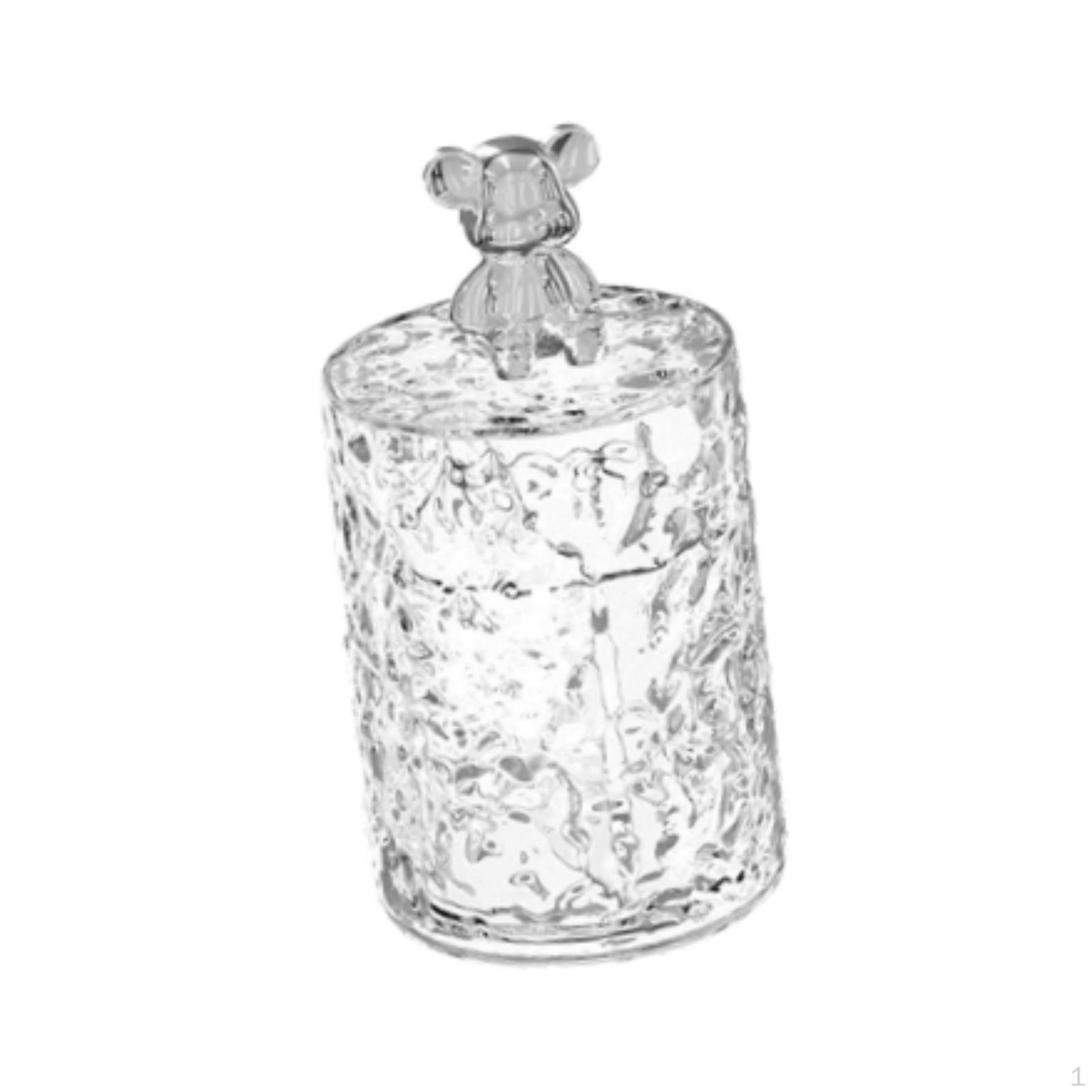 

PET Toothpick Holder with Stylish Bear Lid, Transparent Organizer Box And Sturdy Closure, Elegant Round