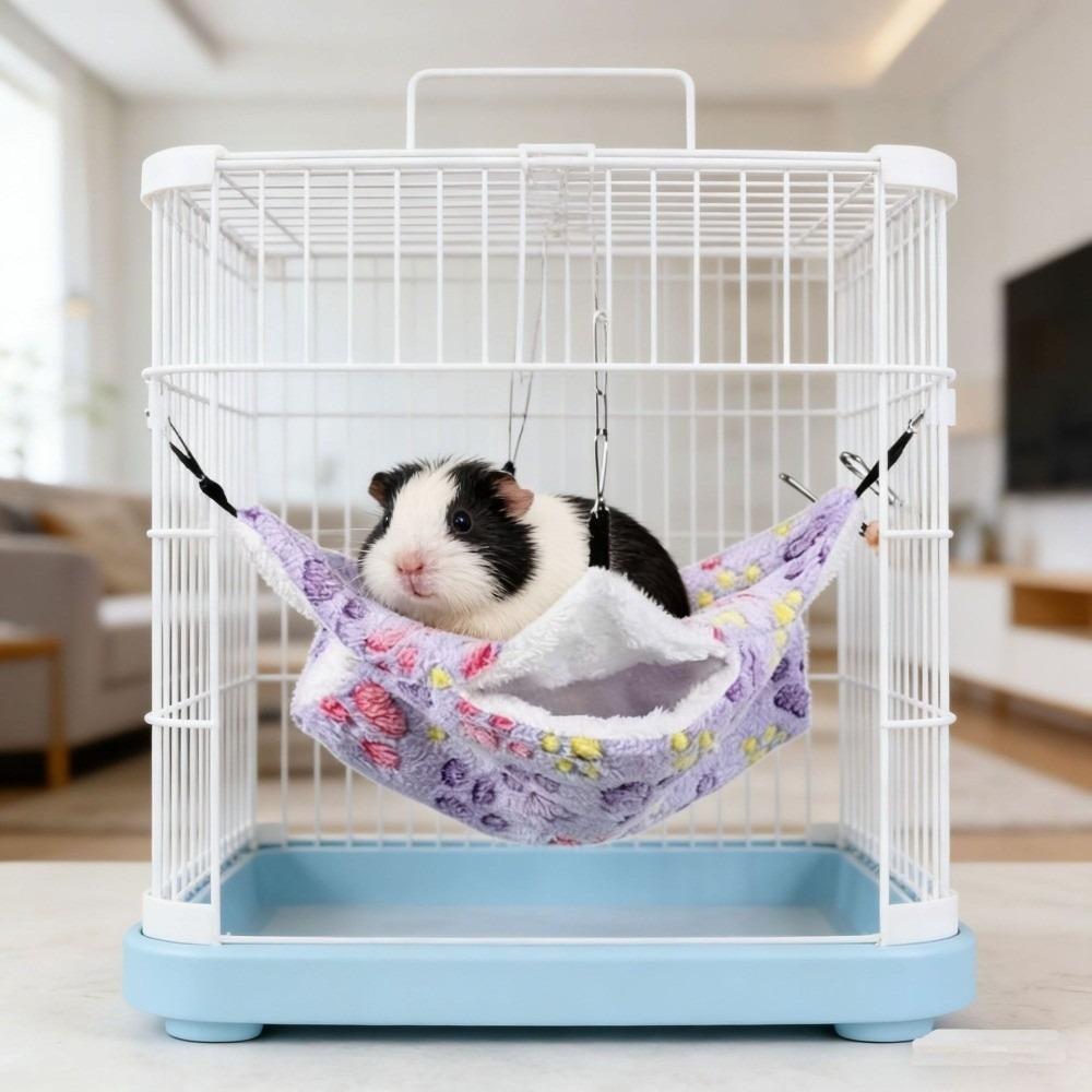 Warm Hanging Pet Hammock Winter Hamster Cage House Cozy Plush Nest Bed for Rat