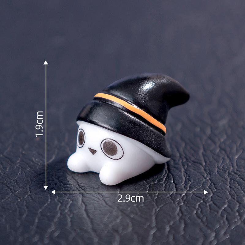 Mini Halloween Ornament Cartoon Spider Bats Skeleton Ghosts Micro Landscape Dollhouse Model Car Interior Home Desktop Decor