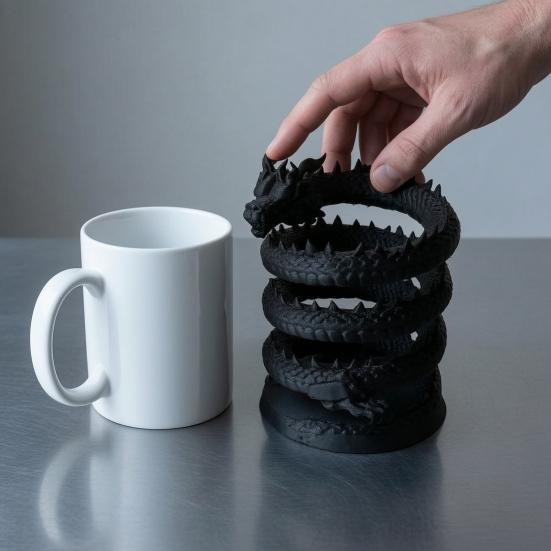 Student Desk Accessory 3D Printed Dragon Pen Holder, Mystical Fantasy Pencil Gift for Teachers Cup, Desktop Makeup Brush Holder Home, Office Creative
