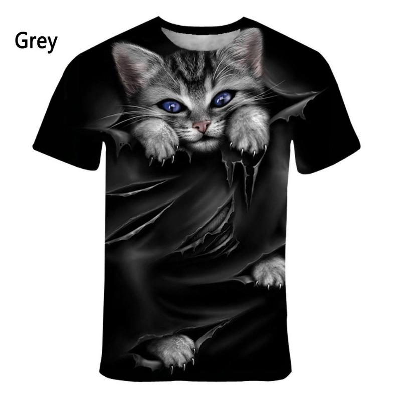 New Fashion Animal Face 3d Printed T-shirt Men's and Women's Summer Casual Short Sleeve Monkey Dog Cat Lion Animal Print Shirt