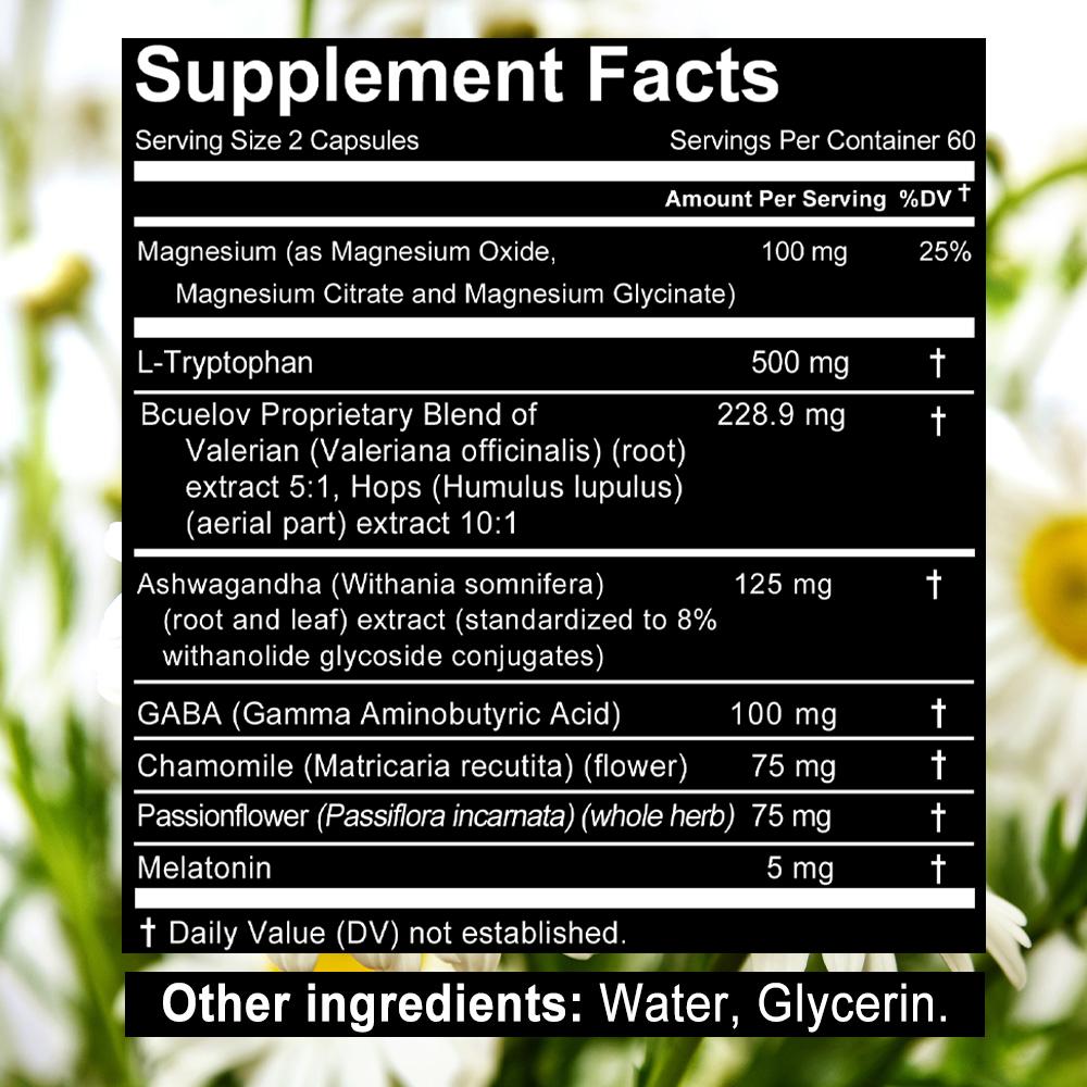 Gentle Sleep Support Supplement - Drug Free & Non-Habit Forming - 120 Vegan Capsules