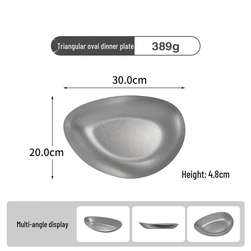 Retro Stainless Steel Dinner Plate