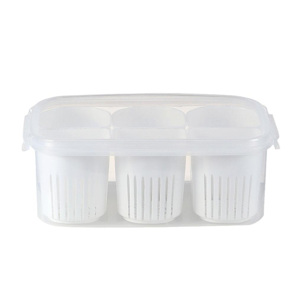 6 Grid Refrigerator Storage Box Fridge Organizer Food Storage Basket Box Ginger Vegetable Crisper Case Fruit Onion Storage T3W3