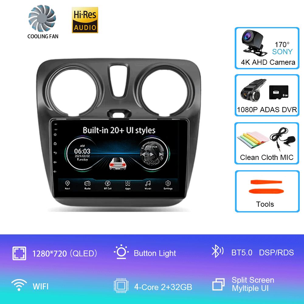 Android 14 Video Playe Carplay Auto WIFI+4G For Renault Lodgy Dacia Dokker 2012-2020  Car Radio Multimedia Navigation GPS Stereo