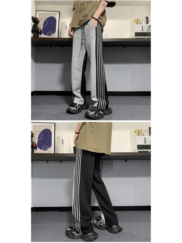 Men's Striped Casual Wide-Leg Pants: Korean Style Summer Trousers for Students and Trendsetters