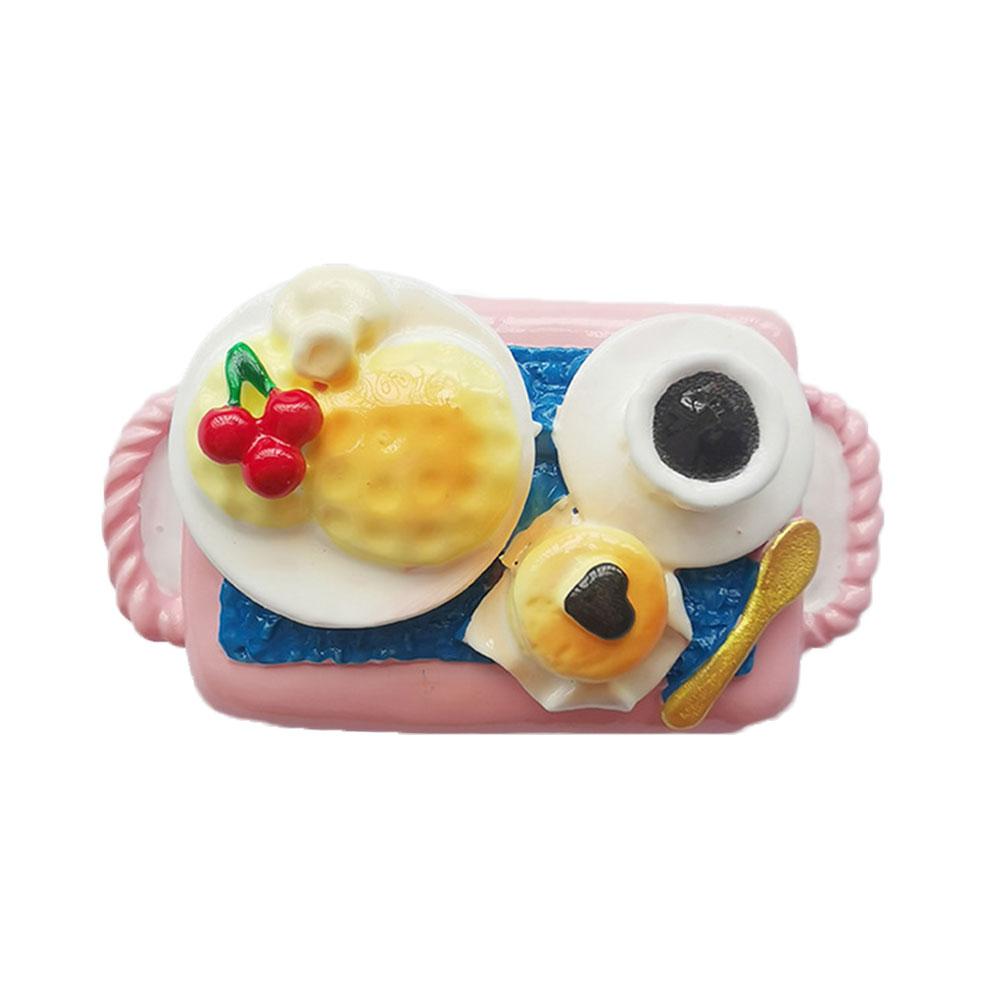 Mini Kitchen Supplies Cute Girl Series Creative Resin Refrigerator Magnet Simulation Food Ice Cream Sticker Decoration Gift