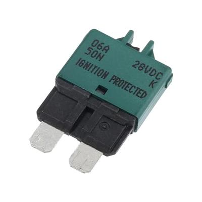 A ABSOPRO 6A 28V Manual Resettable Vehicle Marine Metal Dark Green Circuit Breaker Style Fuse