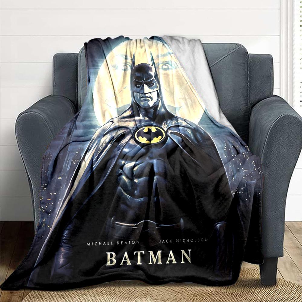 1pc Batman Flannel Throw Blanket - HD Printed Lightweight Soft Warm All-Season Blanket for Sofa, Bed, Travel, Camping 064