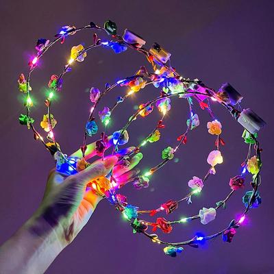 טבעת שיער זוהרת LED: זר חג המולד עם סרט צבעוני וקלילות