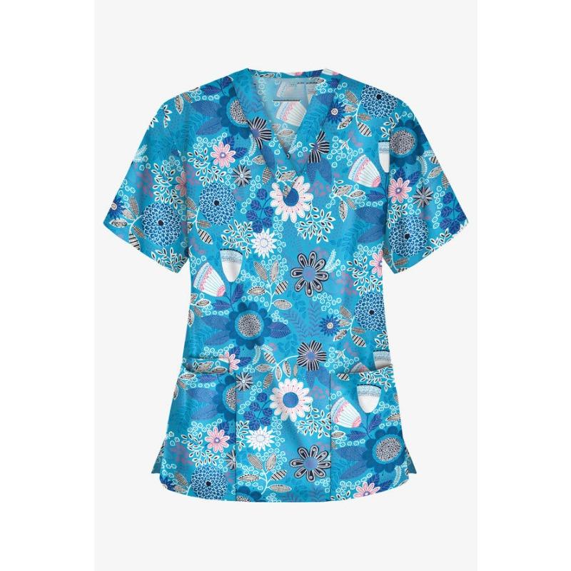 

Медицинская форма медсестры клиника сестринского ухода цветочная рабочая одежда больница футболка футболка с коротким рукавом блузка сиделка работающая женщина медицинская 2XL