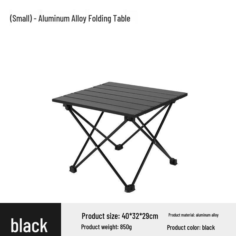 Ultralight Aluminum Folding Camping Table & Chairs - Available In Large, Medium, Small Sizes for Outdoor Picnic and Barbecue.