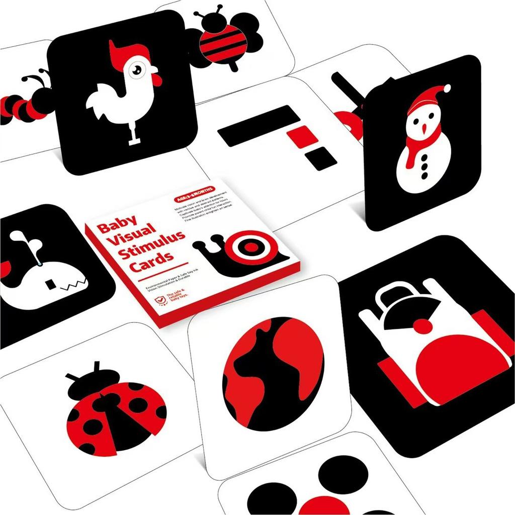Baby Visual Stimulation Card Toys Visual Tracking Card Black White Flash Cards Early Childhood Educational Toys For Newborn