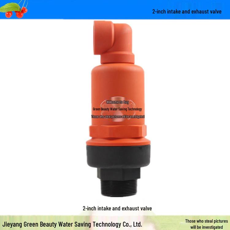 DN50 63/2-Inch Orange Plastic Air Vent Valve for Agricultural Micro and Drip Sprinkler Irrigation Systems