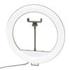 SLIK Stand Light 12, LED Ring Light with 11 Brightness Levels, 3 Color Temperature Settings, Smartphone Holder Included, Height 405mm-1380mm, Black