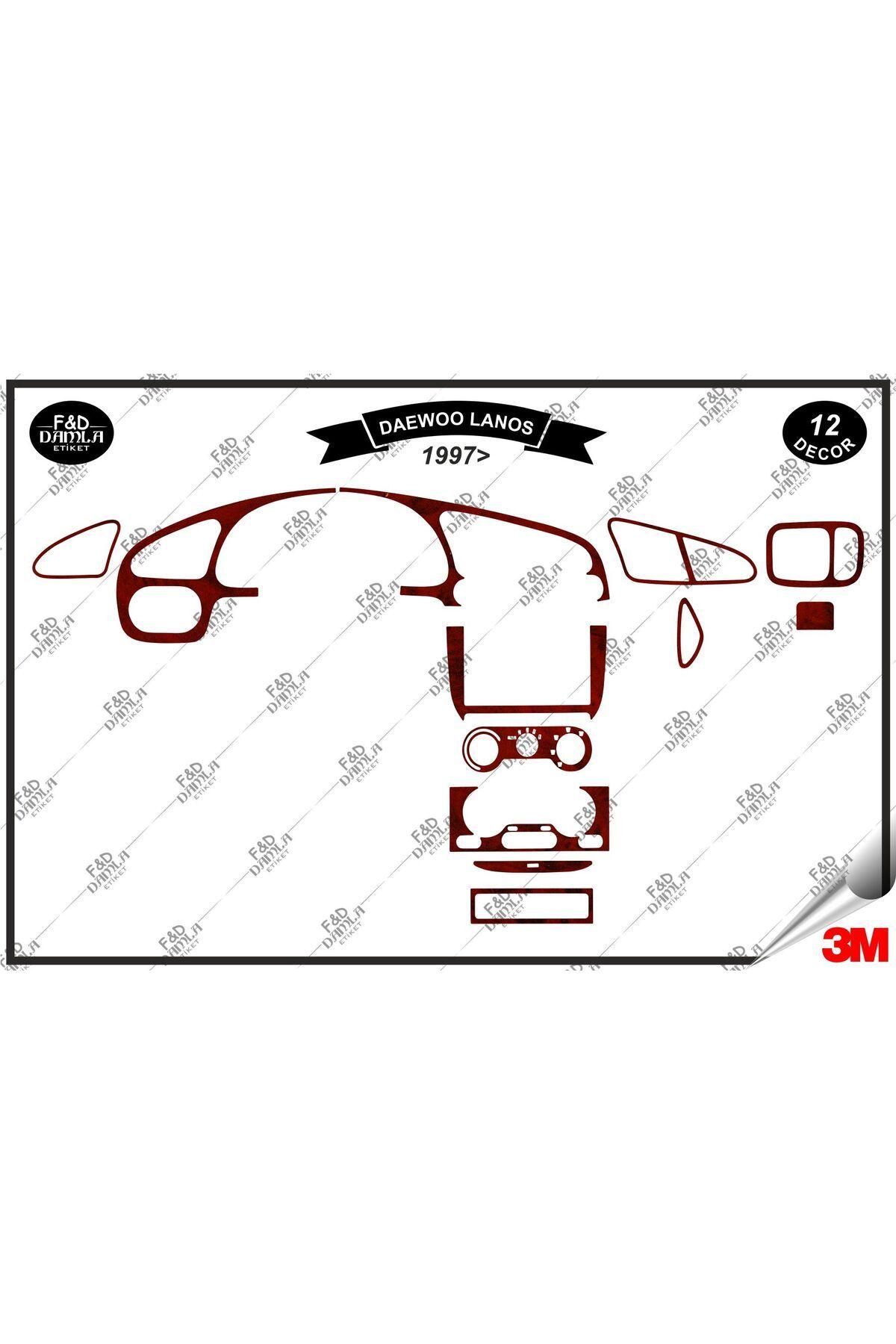

Daewoo Lanos 1997 Torpido Konsol Trim Göğüs Maun Kaplama Set 12 Parça Maun